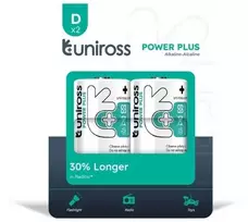 Uniross Batteries Uniross baterijos, 2 vnt. D/LR20 šarminės POWER PLUS
