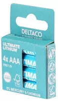 Deltaco ULT-R03LI-4P, Vienkartinės baterijos, AAA, Ličio, 1,5 V, 4 vnt., Mėlyna