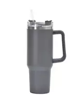 Termo gertuvė puodelis 1200ml su daugkartiniu šiaudeliu, pilka
