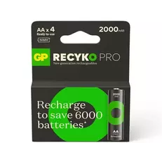 Nežinomas Įkraunami elementai GP RECYKO AA, 2000mAh, 4 vnt.