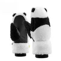 Qunature Panda slidinėjimo pirštinės vaikams ir suaugusiems, S dydis – juodos ir baltos spalvos