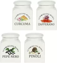LA PORCELLANA BIANCA CONSERVA 4 prieskonių indelių rinkinys, 175 ml