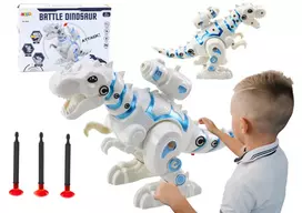 Lean Toys Interaktyvus dinozauras robotas su LED šviesa ir smiginio paleidikliu