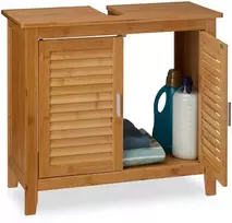 Relaxdays Praustuvo grindinė spintelė LAMELL Bamboo