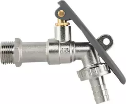 Čiaupas 1/2 x 3/4 išor.sr su vožtuvu ir jungtimi 13 mm žarnai Bradas LEVER LOCK, Brass/Nickel