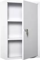 kleankin pirmosios pagalbos spintelė vaistinėlė 3 skyriai užrakinama plieninė balta 40x18x60cm