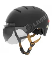 Livall L23 šalmas juodas 58-62cm su LED/SOS apsauginiu stiklu