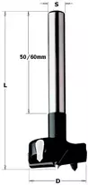 Furnitūros skylių grąžtas CMT; S=10 mm; D=60 mm