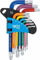 Bgs Technic L tipo raktų rinkinys | daugiaspalviai šarnyriniai | T-Star (Torx) T10 - T50 | 9 vnt. (74466)