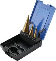 Grąžtas Bgs Technic Grąžtai skylės (pa)platinimui pakopiniai | Titano nitridas | Ø 4 - 30 mm | 3 vnt. (1624)