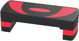 "HOMCOM step board" aerobikos treniruoklis, reguliuojamo aukščio su 3 lygiais (10/15/20 cm) fitneso treniruoklis, skirtas patalpoms lauke, kurio keliamoji galia iki 150 kg, raudonas