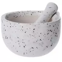 Kitchen Craft Virtuvinis skiedinys su grūstuvu, keramikinis, baltas