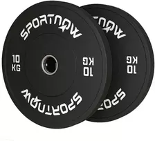 SPORTNOW 2 hantelių svarmenų rinkinys, 2 x 10 kg svarmenys, svarmenų plokštelių rinkinys, svarmenų plokštelės 5 cm hantelio strypui, Ø 50 mm skylė, juodos spalvos
