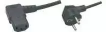 Manhattan, Power cable, computer – wall socket, Schuko – C13, 90 degree angle, Juodas, 2m, 314718