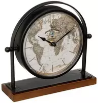 Atmosphera Laikrodis retro na komodę Flavia, tarcza su mapą świata, aukštis 20 cm