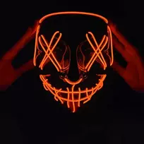 LED Helovino kaukė Purge - oranžinė