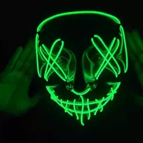 LED Helovino kaukė Purge - žalia