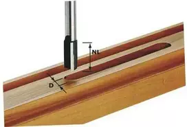 Griovelių freza su galiniais ašmenimis Festool; Ø25 mm; 20/60 mm