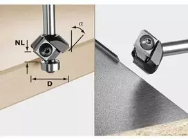 Nuožulnų/briaunų freza su keičiamais peiliukais Festool HW 27/55 mm; su guoliu