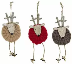 Kalėdų papuošalai DKD Home Decor Poliesteris Medžio Šiaurės elnias (3 pcs) (8 x 3 x 26 cm)