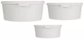 Excellent Houseware Puikios namų apyvokos reikmenų pakuotės su plastikiniais maisto indeliais, 3 skirtingų dydžių vienetai