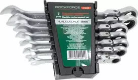 Rockforce Šarnyrinių reketinių veržliarakčių rinkinys, 7 vnt (8–19 mm)