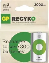 GP ReCyko D / R20 3000mAh baterijos 2 vnt.