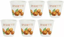 LA PORCELLANA BIANCA LIQUORELLI 6 amaretto stiklinių rinkinys 75 ml