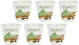 LA PORCELLANA BIANCA LIQUORELLI 6 stiklinių rinkinys likeriui liquirizia 75 ml