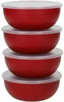 KitchenAid dubenėlių su dangteliais rinkinys 4 vnt Empire Raudona