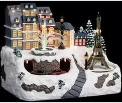 Fééric Lights and Christmas Jaudinantis žiemos peizažas su Eifelio bokštu