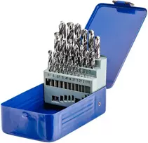 Grąžtas Komplet Komplektas Grąžtų rinkinys plienui ir ketui NWKa M-25, 1,0–13,0 mm, šlifuoti, HSS (25 vnt.)