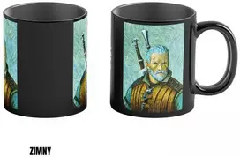 „Cenega Heat“ puodelis su užrašu „Good Loot The Witcher 3 Game Art Chronicles“ – Geralt & Vincent van Gogh 450 ml Juodas