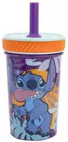 „Disney Stitch“ - „Dropsafe“ nepralaidus puodelis su silikoniniu šiaudeliu iš „Aloha Collection“, 370 ml