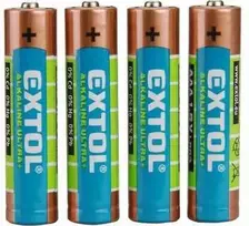 EXTOL-ENERGY šarminės baterijos ULTRA+ 1.5V AA (LR6) 4 vnt.