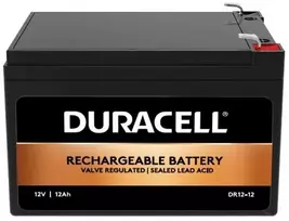 Duracell 12 V 12 Ah VRLA akumuliatorius, sandarus švino rūgšties (VRLA), 12 V, 12 Ah, 12000 mAh, 144 Wh, juodas