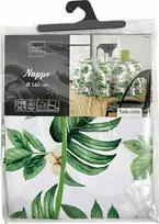 Douceur Dinterieur Interjero dizainas Apvali staltiesė augaliniu raštu BALEARES, Ø 160 cm, plastikas
