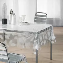 Douceur d`Interieur Skaidri aliejinė staltiesė, 140 x 240 cm, baltas lapų motyvas