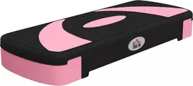 "HOMCOM step board" aerobikos treniruoklis, reguliuojamo aukščio su 3 lygiais (10/15/20 cm), skirtas treniruokliams lauke ir patalpose, kurio keliamoji galia iki 150 kg 80 x 31 x 10-20 cm
