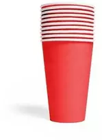 Globos Europe Bv Raudoni popieriniai puodeliai, 350 ml, 10 vnt.