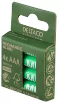 Deltaco ULT-NH1000AAA-4P, Įkraunama baterija, AAA, Nikelio-metalo hidrido (NiMH), 1,2 V, 4 vnt., 1000 mAh