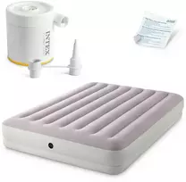 Pripučiamas čiužinys 203x152x30 cm su elektriniu pompa INTEX 64179