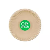 Leifheit Gogreen Kompostuojamos cukranendrių lėkštės su "Go Žalias" raštu Ø15cm 10 vnt 0,08kg