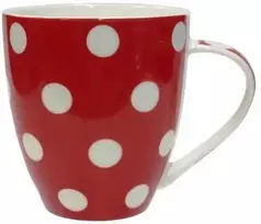 Asi Collection puodelis „Taškeliai“ 513 ml, raudonas su baltais taškeliais