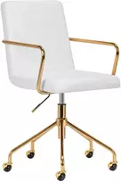 Activeshop CREAM Biuro kėdė su ratukais QS-OF211G Gold Kreminis Pilkas