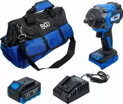 Bgs Technic Akumuliatorinio smūginio veržliarakčio rinkinys | bešepetėlinis | 550 Nm | 18 V | su įkraunama baterija ir greitu įkrovikliu (7390)