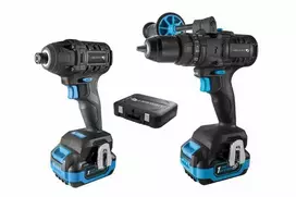 Įrankių rinkinys Hogert HT2E248-B224IPD (HT2E224-0PD + HT2E225-0ID); 18 V; 1x2,0/4,0 Ah akum.