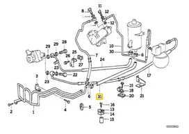 BMW E34 E32 Hidraulinio Vairo Atpakalų Vamzdis Originalus 32411141457
