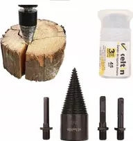 KELTIN Grąžtas – sraigtas malkoms skaldyti 45 mm + adapterių rinkinys 3 vnt. (20)