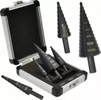 Grąžtas Tvardy HSS M2 kūginių grąžtų rinkinys 3 vnt. (4–12, 4–20, 4–32 mm) (50)